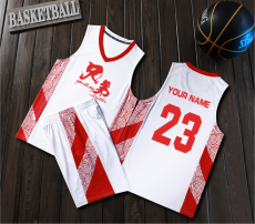 男篮球服-中国元素系列-1870#t篮球服男套装，可定制印字印球衣号码等