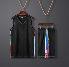 篮球服套装定制-855#篮球服套，数码印花,大海蓝,流得渐变,可定制印字印号